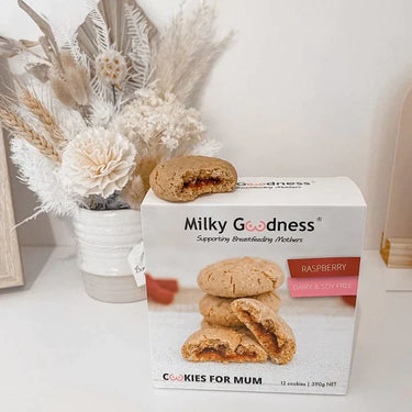 Raspberry Lactation Cookies (Dairy & Soy Free) | Milky Goodness Lactation Cookies from Milky Goodness maternity store australia
